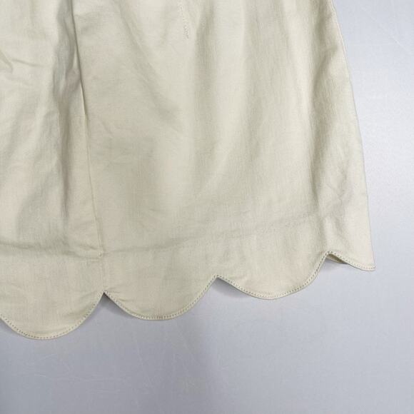 Francescas Mi Ami XSmall XS Cream Scallop Denim Button Front Mini Skirt Cotton - Picture 5 of 9